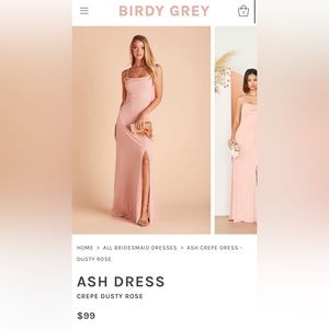 Cowl Neck Birdy Grey Bridesmaid/Prom Dress Dusty Rose